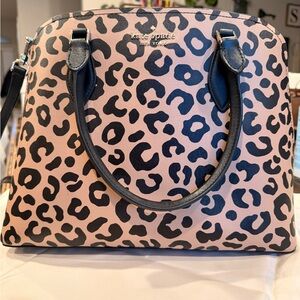Kate Spade Animal Print Satchel - Black and Tan